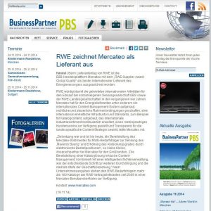 RWE zeichnet Mercateo als Lieferant aus – News – BusinessPartner PBS'
